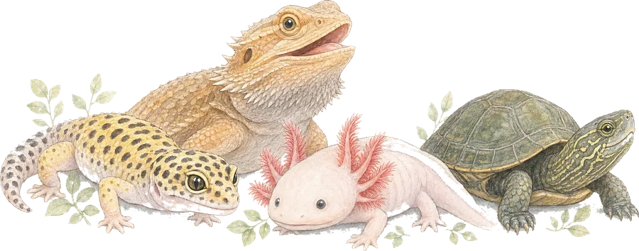 爬虫類・両生類の代表的な種類のイラスト